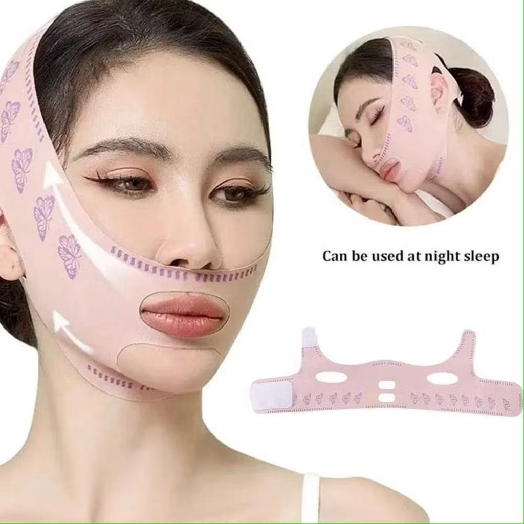 {DS} Wajah Perban Wajah V / Facial Slimming Shaping Lifting V Face Mask Thin Double Chin Bandage Mas