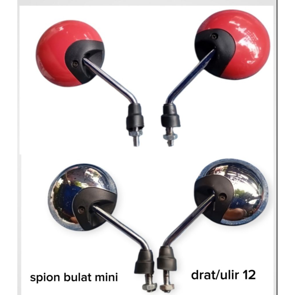 SPION SEPEDA LISTRIK BULAT MINI DRAT 12 (sepasang)