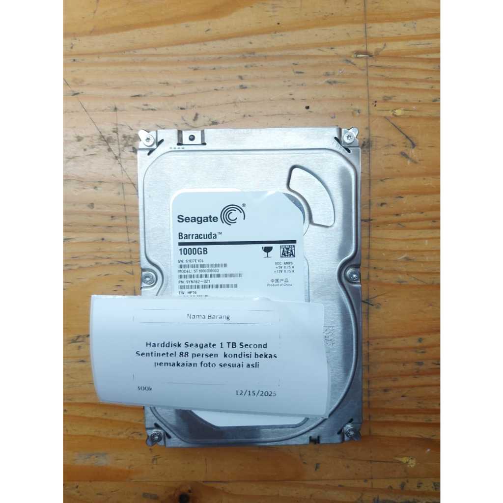 Hardisk Seagate 1 TB Second Sentinetel 88 persen kondisi bekas pemakaian foto sesuai asli