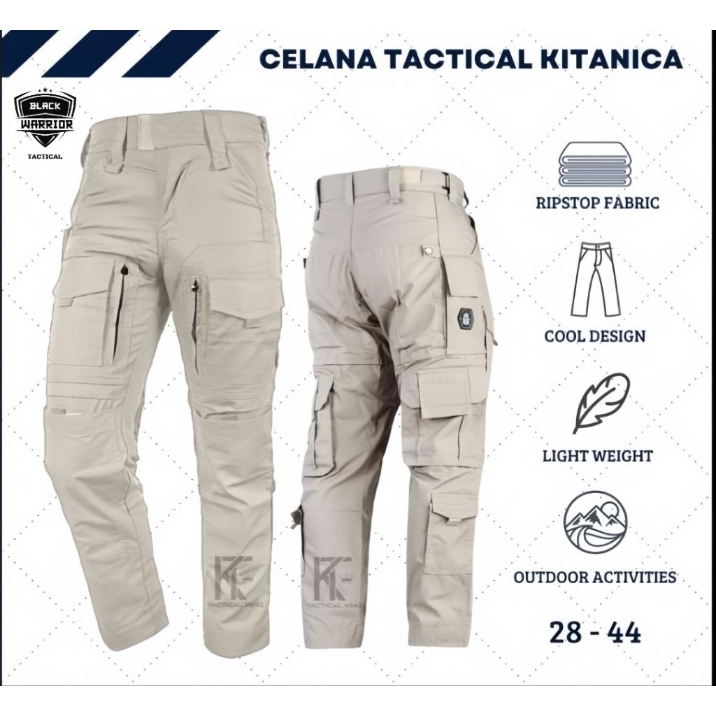 CELANA TACTICAL CARGO PANTS PANJANG KITANICA OUTDOOR MILITARY - WARRIOR INDONESIA