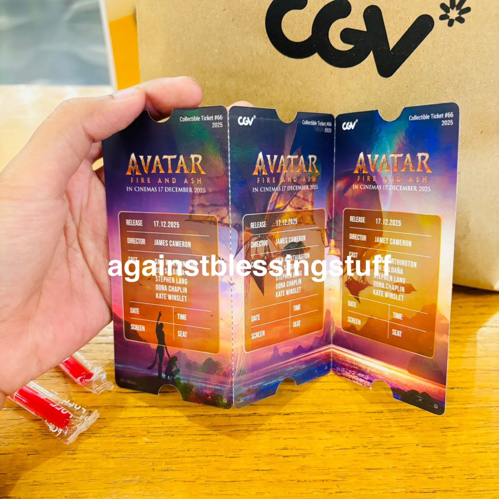 ORIGINAL COLLECTIBLE TICKET POSTCARD SPONGEBOB THE MOVIE ZOOTOPIA 2 AVATAR XXI CGV ORIGINAL POUCH MA