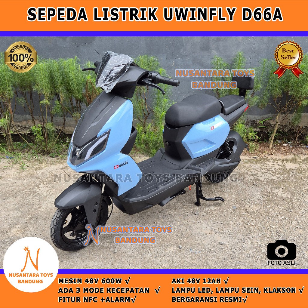 Sepeda Listrik Uwinfly D66A D66B 600W D65 NFC Original BERGARANSI RESMI Terbaru 48V READY STOCK Sepe