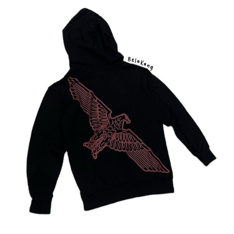 BOY London Red Eagle Black Hoodie Unisex Pria Wanita Casual Nyaman Streetwear Hitam