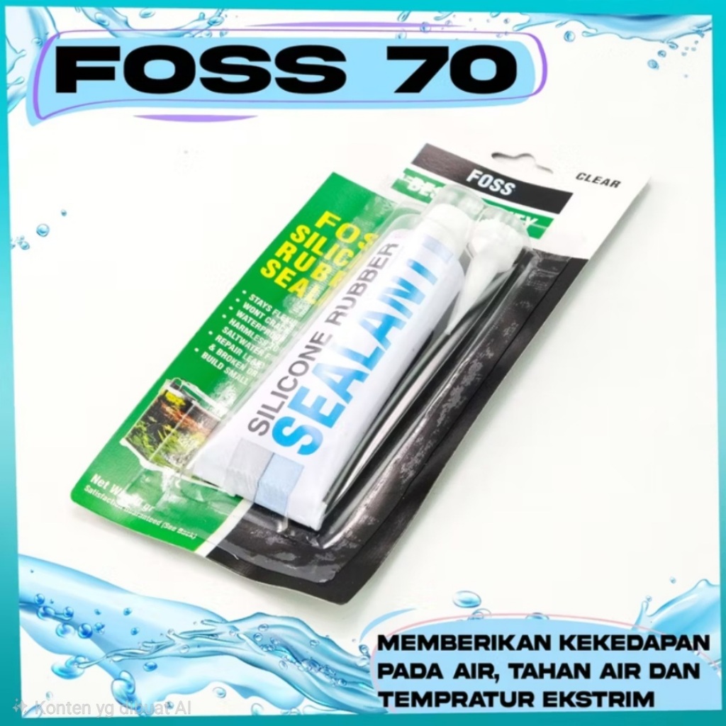 LEM SEALANT SILICON AQUARIUM MERK FOSS 70 GRAM - FOSS-70