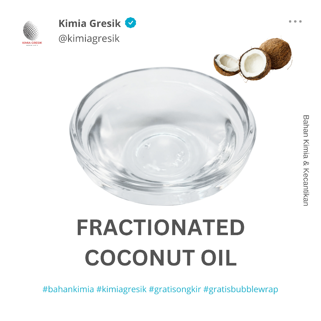 FCO 100ml Fractionated Coconut Oil Minyak Kelapa Fraksinasi Kosmetik Grade Essential Oil Body Oil