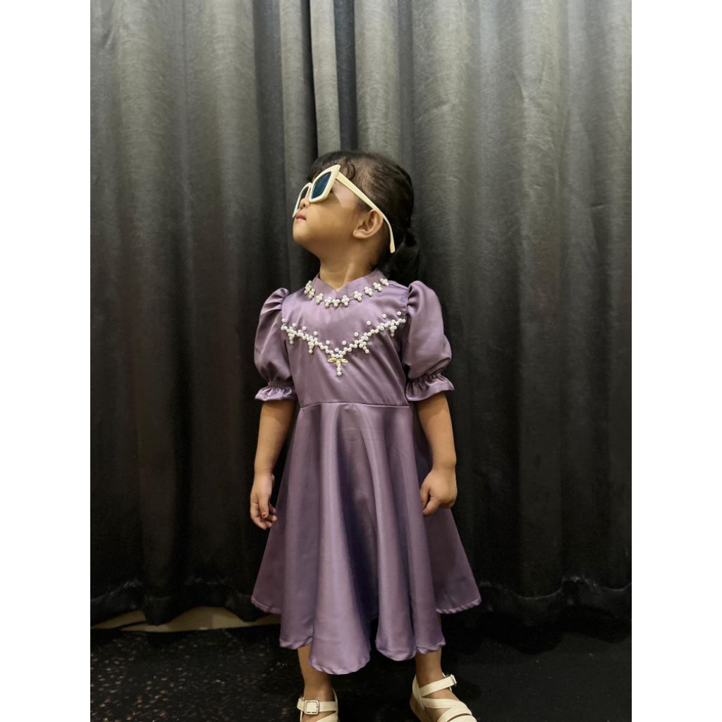 new product..... Baju dres Fellycia Reeborn anak perempuan 1sampai 12 tahun+full payet dada+tangam b