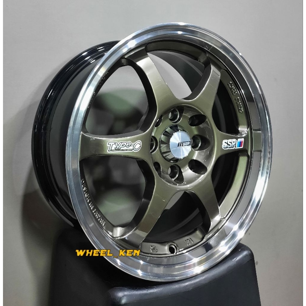 VELG SSR TYPE C RING 15X7 PCD 4X100 DAN 4X114 TITANIUM LIP POLISH
