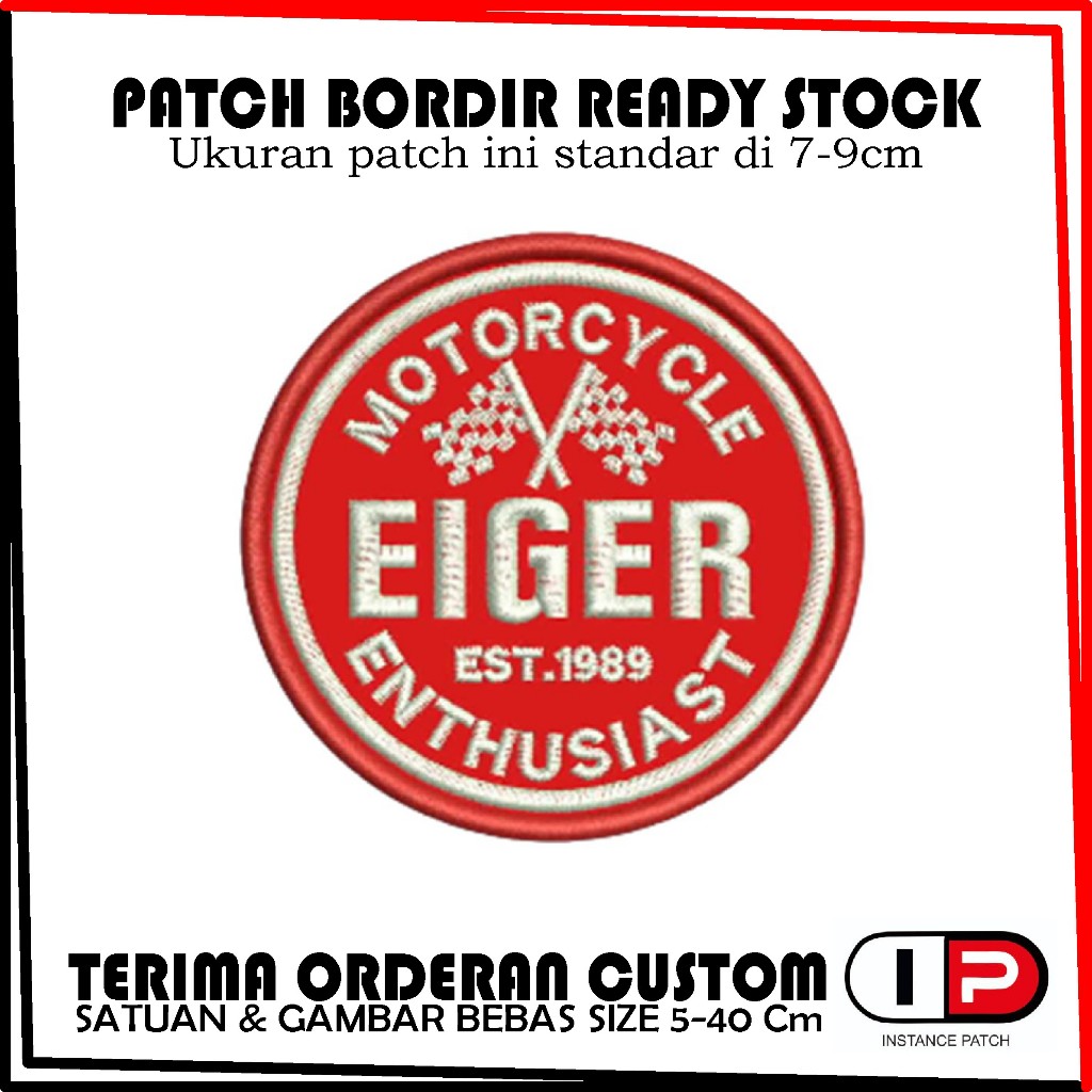 EMBLEM PACTH BORDIR LOGO EIGER KEREN - instancepatchid