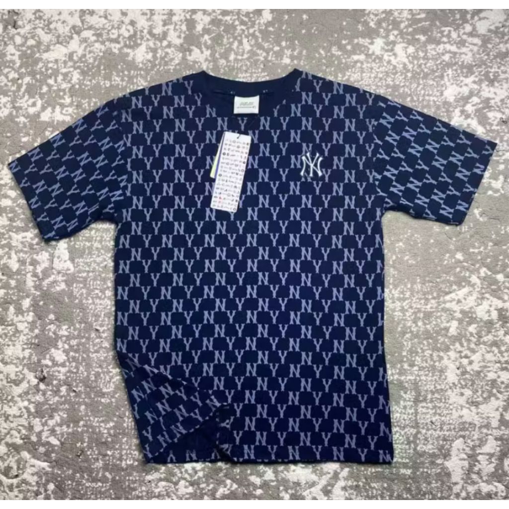 Mlb kaos cotton pria wanita tshirt unisex oversize bahan katun