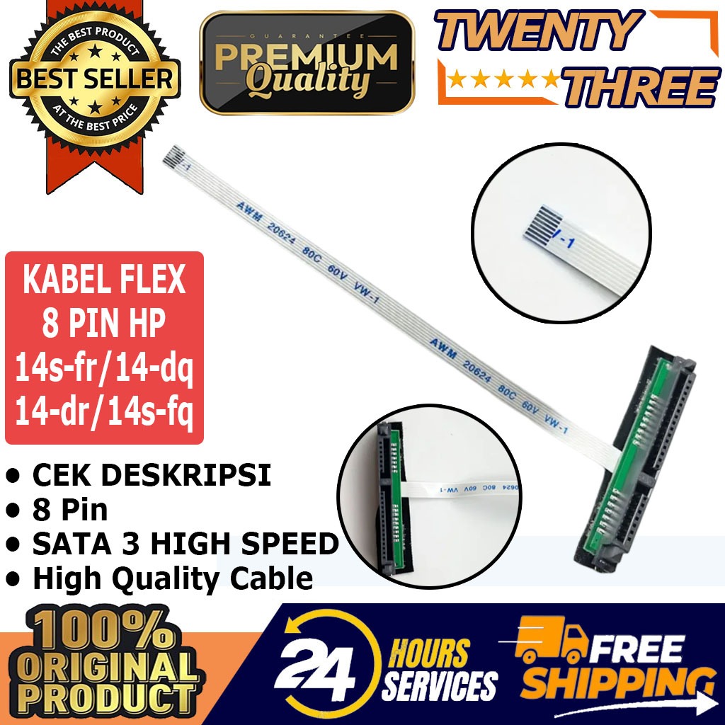 Kabel Flex Flexible Fleksibel Cable Sata 3 SSD HDD HP 14-DQ 14S-FR 14S-FQ 14-DR TPN-Q242-Q221 14 DQ