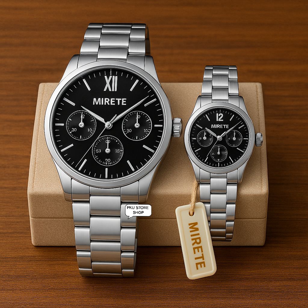 MIRETE Jam Tangan COUPLE Pria Wanita Anti Air Stainless Steel