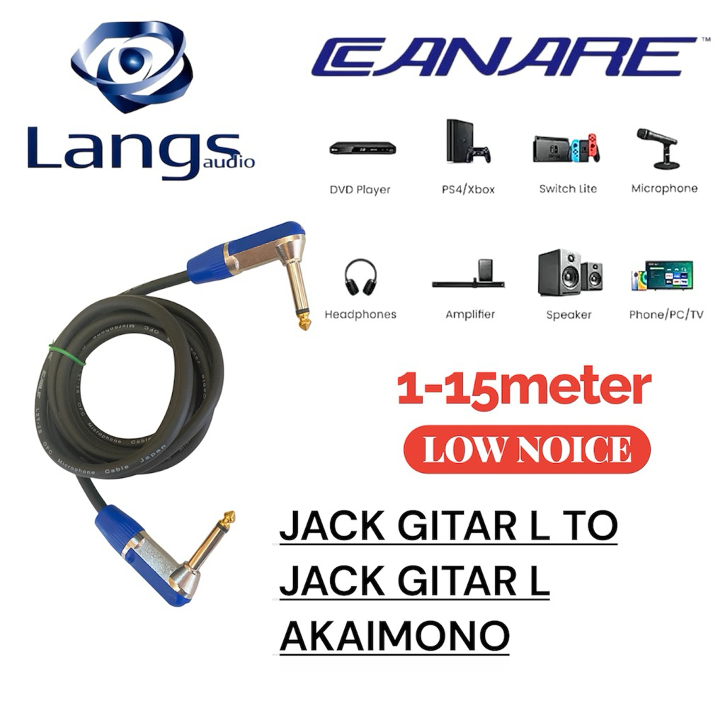 kabel jack gitar ke gitar jack L gitar akaimono