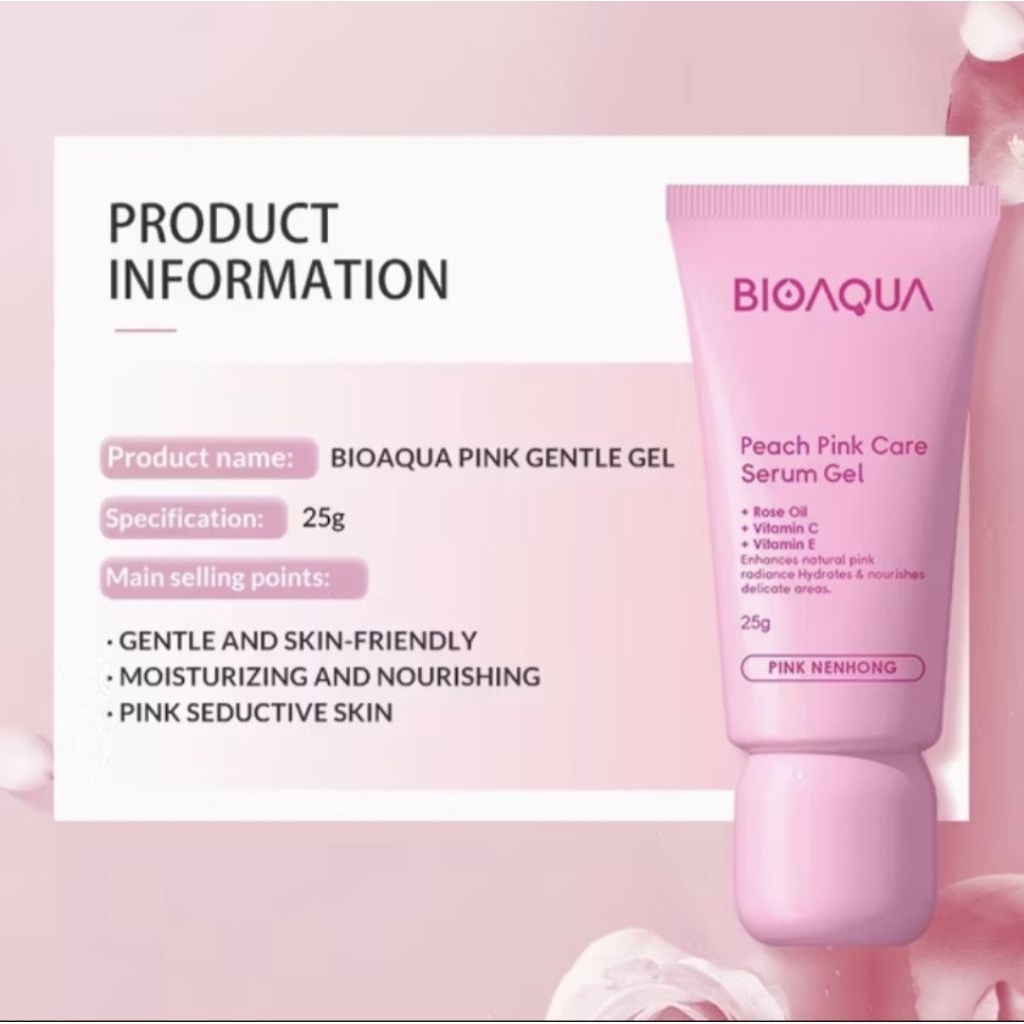 ( NEW Packaging ) BIOAQUA NENHONG Pink Gentle Gel 25 gr | Pemerah Bibir | Krim Pemerah Bibir | Pemer