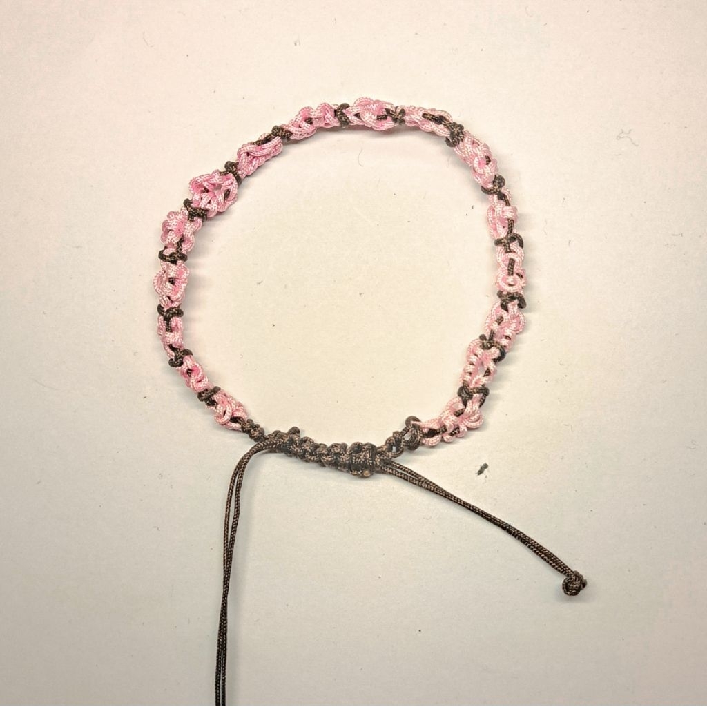 [HANDMADE] PINK Merah Muda Macrame Bracelet /gelang tali giok/ flower friendship bracelet / gelang m