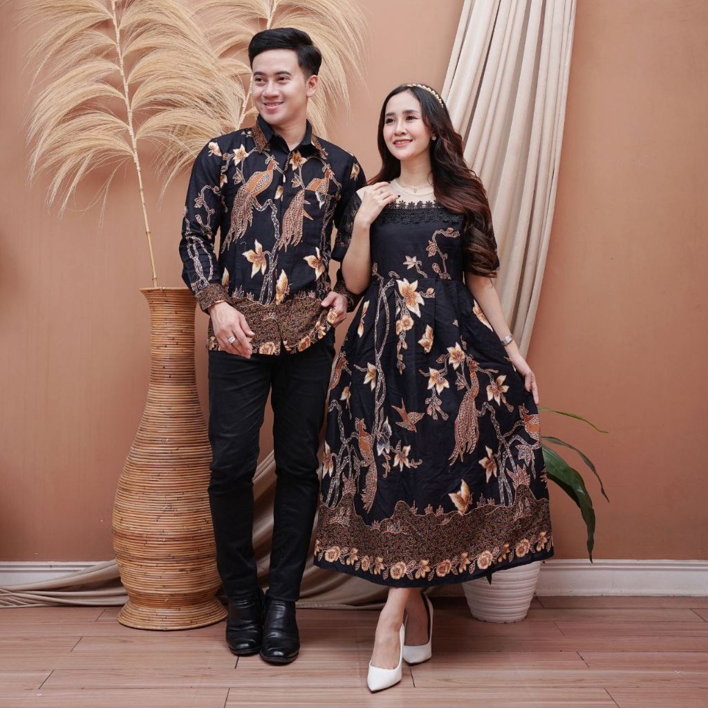 Baju Couple Lidia Batik Ungguljaya Pasangan Terbaru / Seragam Natal / Couple Natal / Dress Batik Ung