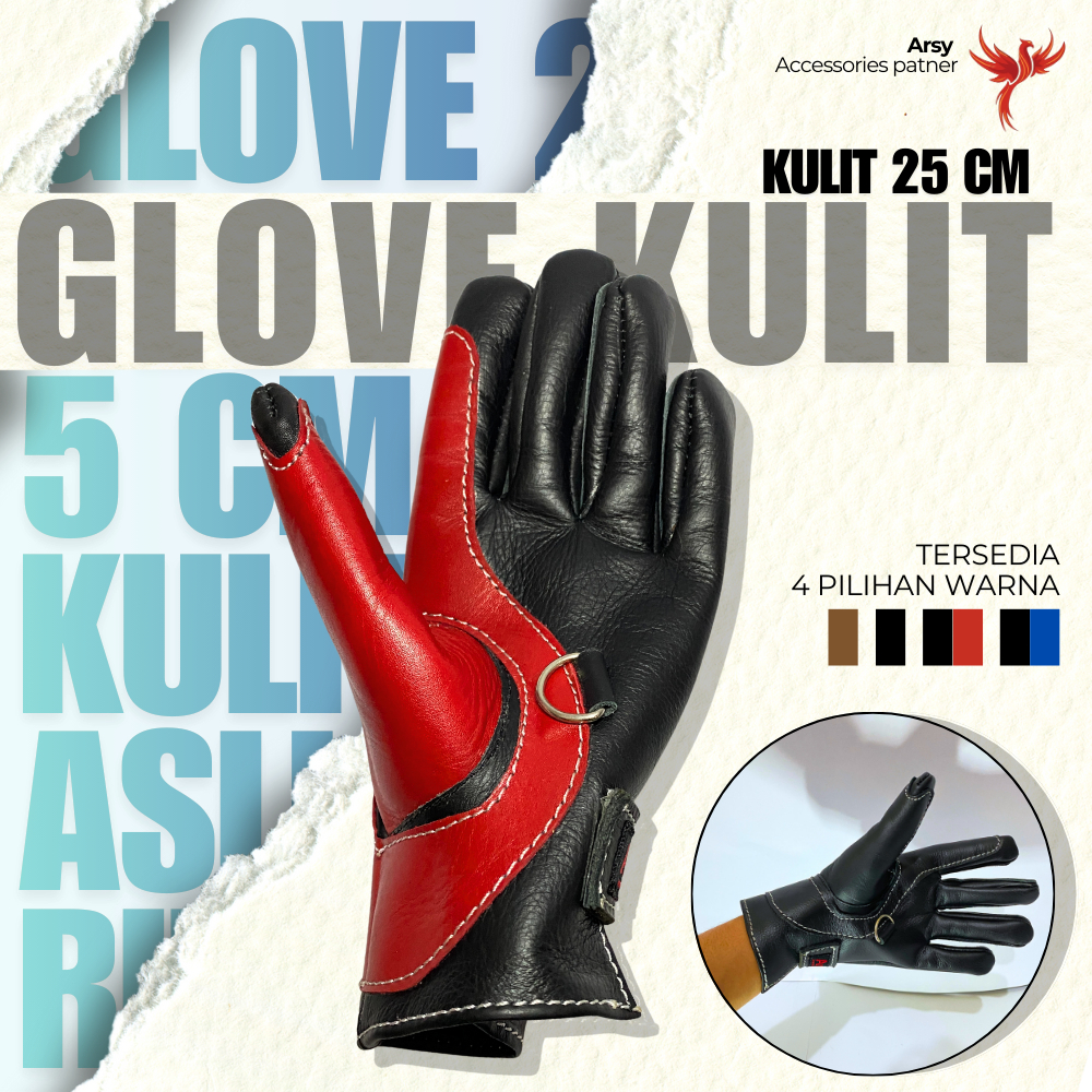 Bonus Pluit Ultrasonik | Glove Sarung Tangan Elang Burung Hantu Bahan KULIT Sapi Asli 25 Cm/premium