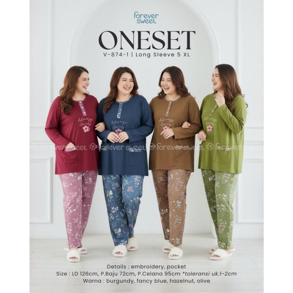 Babydoll Forever PP 5XL Jumbo Lengan Panjang Celana Panjang Piyama Baju Tidur Baby Doll Wanita