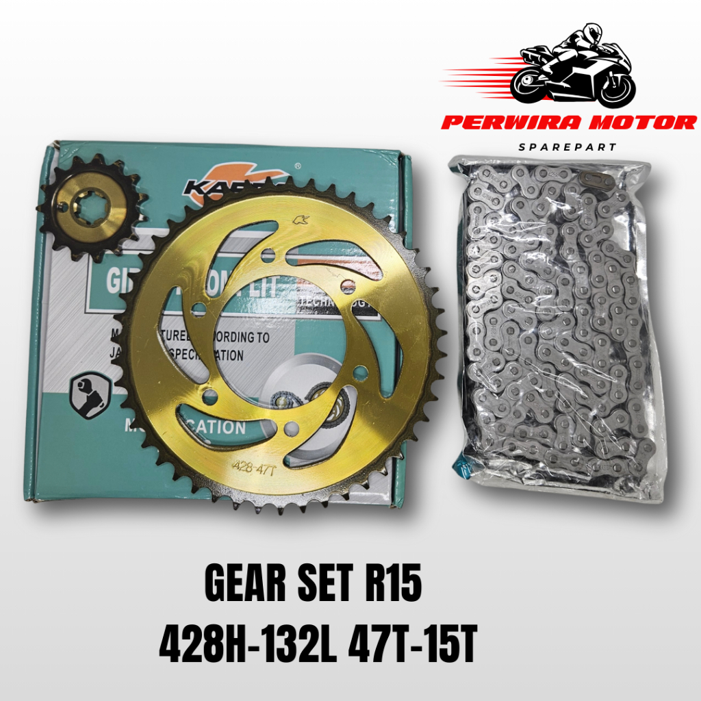 Gear Gir Set Assy R15 428h-132l 47t-15t - Gear Gir Set Gir Paket R15