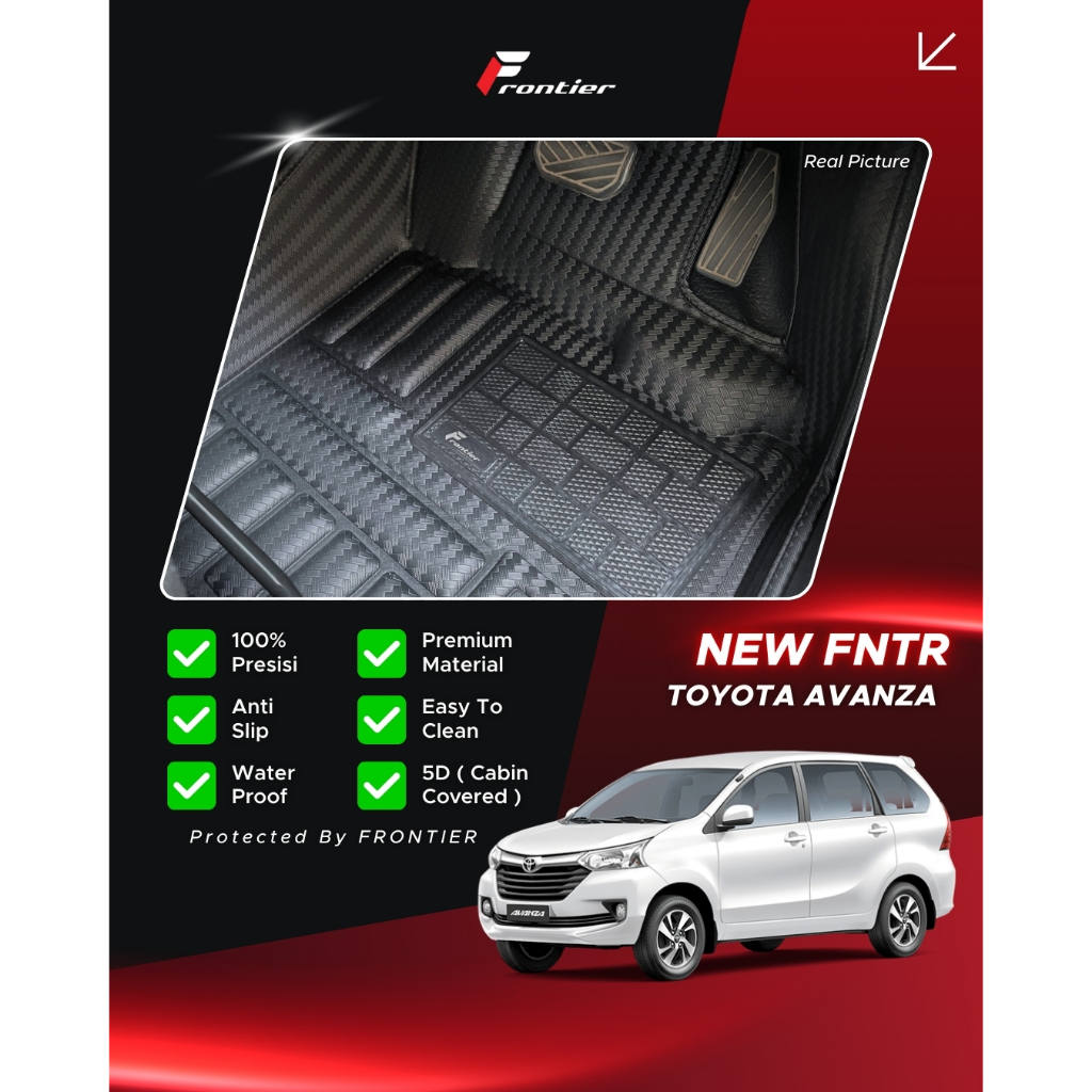 Karpet Mobil Frontier FNTR AVANZA - 5D PRESISI, Custom, mewah & anti air | Murah terjangkau