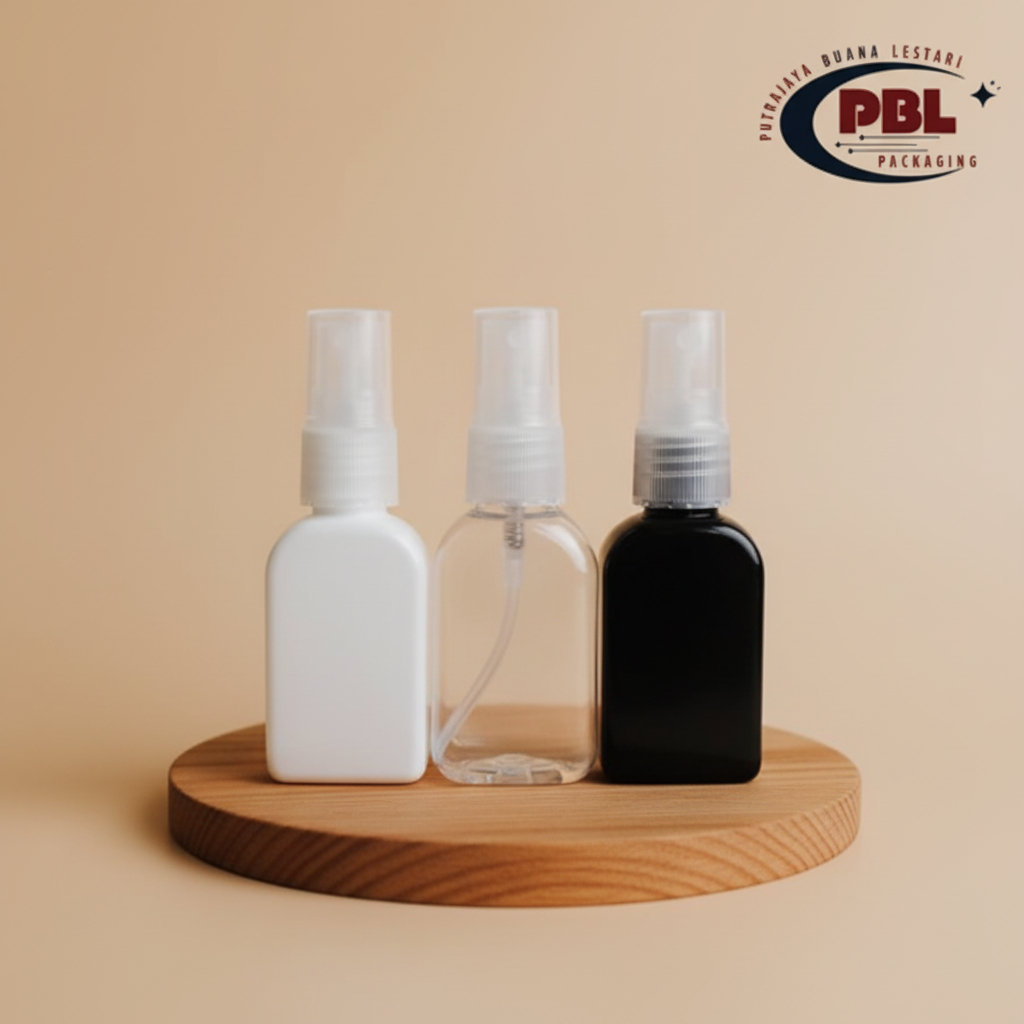 Botol Spray 30ml Kotak PET / Botol Face Mist Spray 30ml Kotak Tebal / Botol Plastik Spray 30ml Kotak