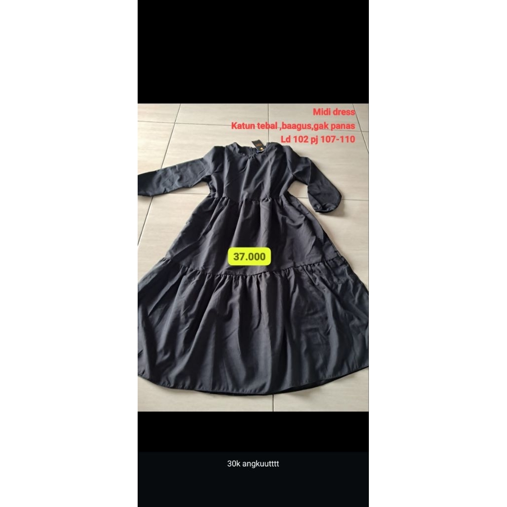 midi dress katun midi dress hitam gamis hitam