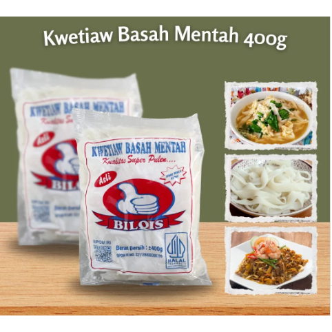 Kwetiau Basah BILQIS / YOGYAKARTA  400gr - Halal, Praktis, Kenyal