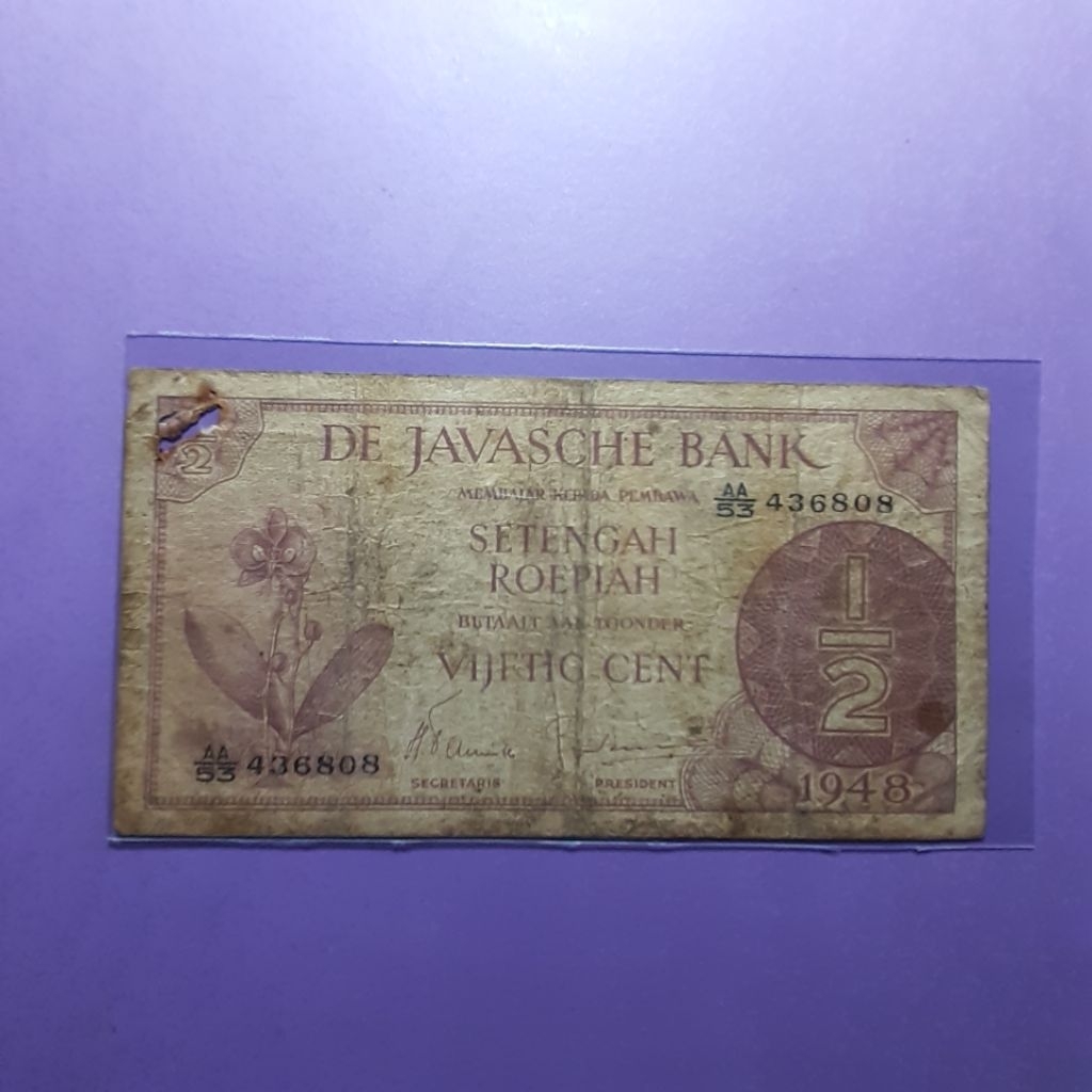 uang kuno 1/2 rupiah federal tahun 1948