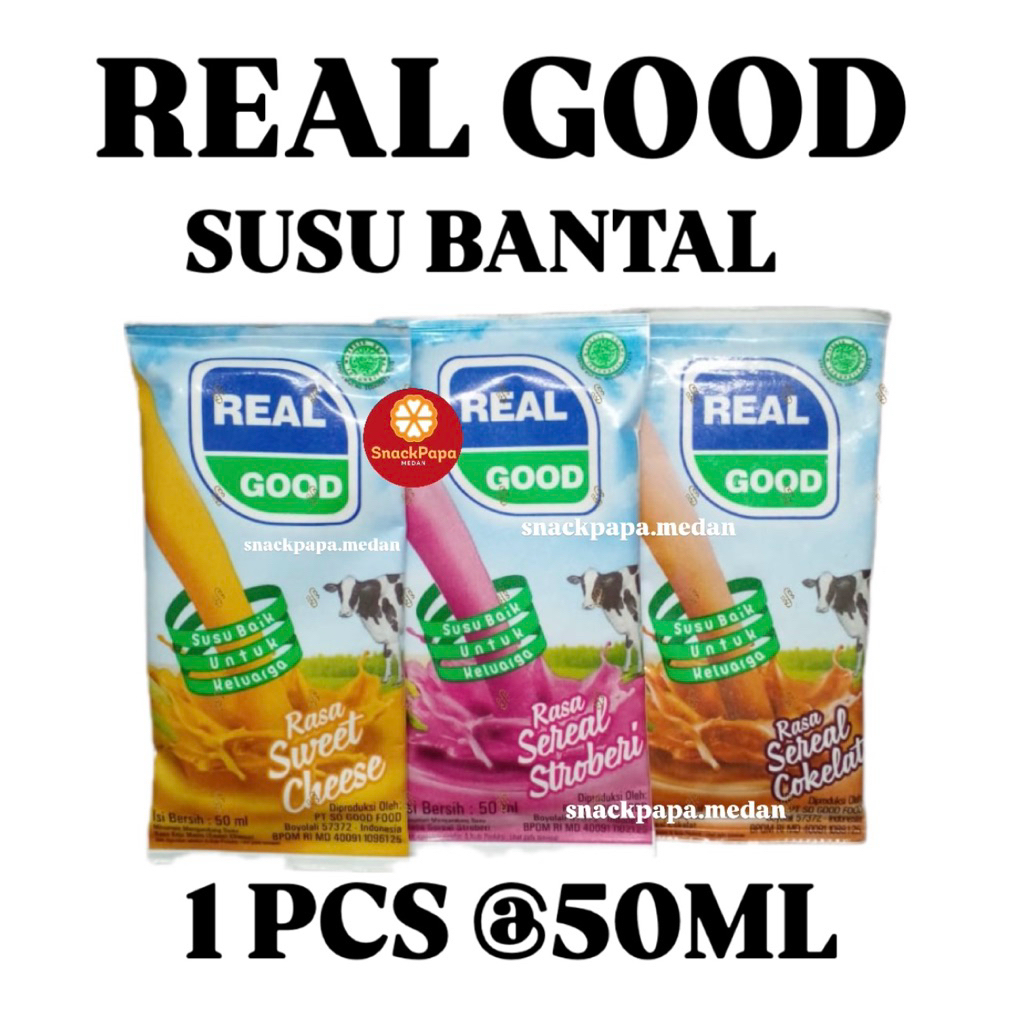 REAL GOOD SUSU BANTAL 50 ML | SUSU BANTAL REAL GOOD COKELAT | STROBERI