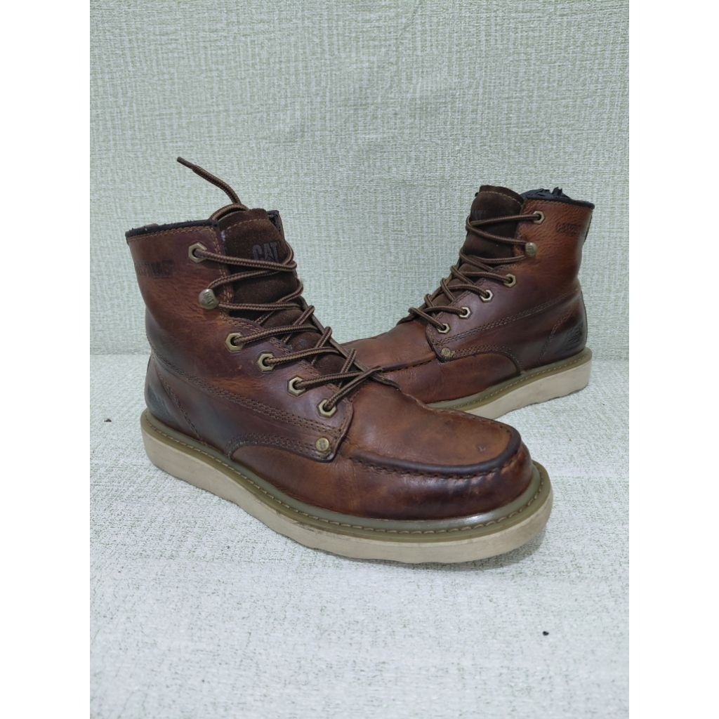 Caterpillar moctoe boot coklatsize 41 insole 25.5 cm