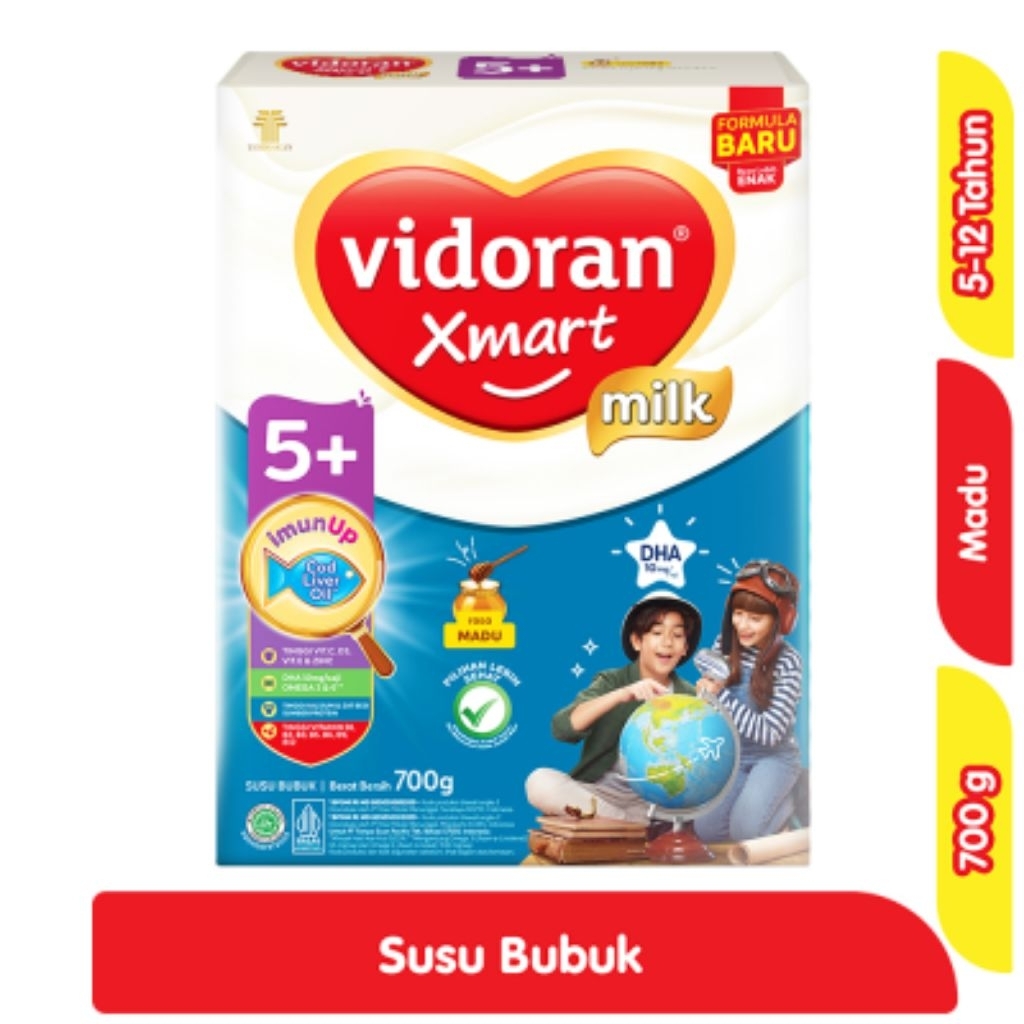 vidoran Xmart 5+ Susu Pertumbuhan Anak 5-12 Tahun Madu 700 g