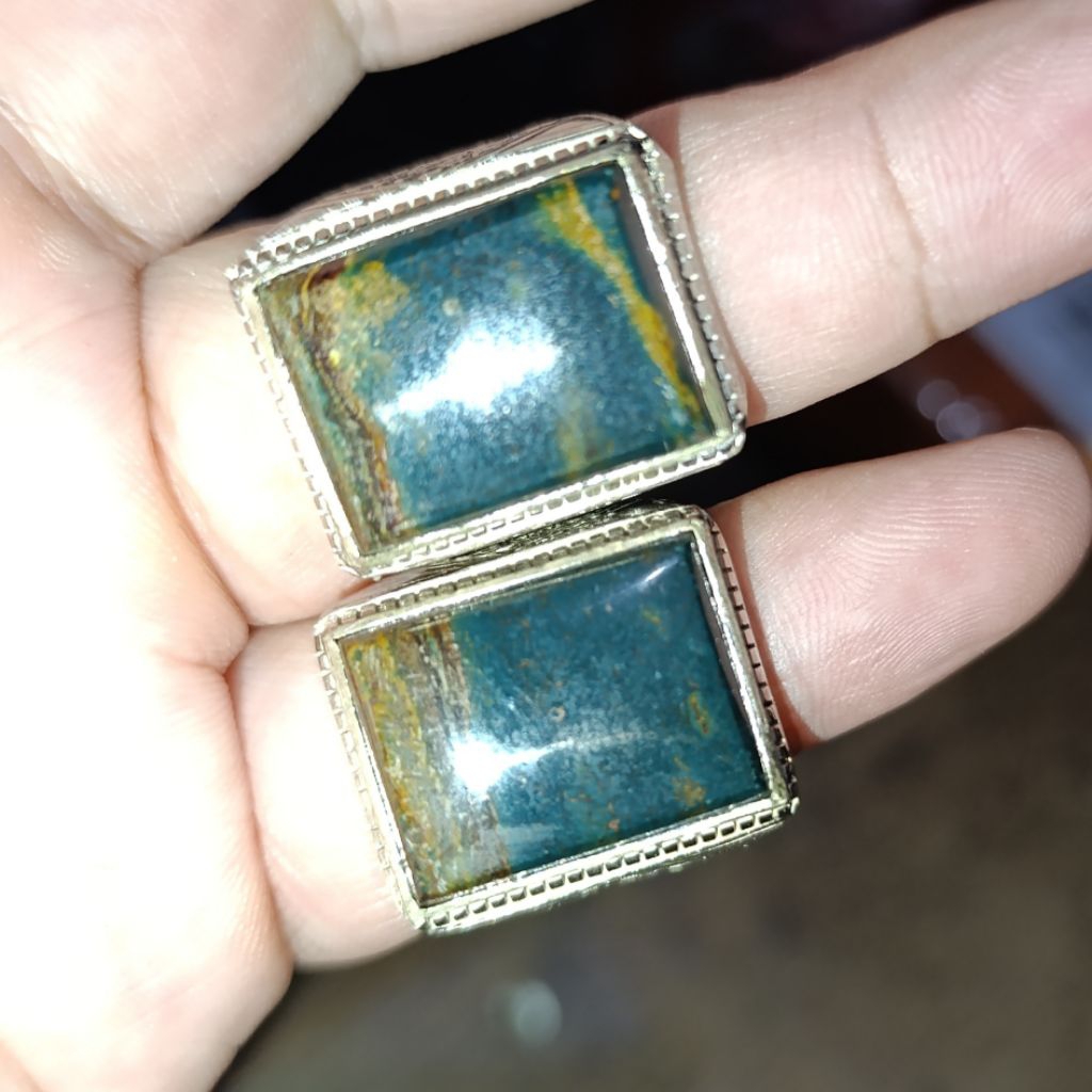 CA 280 Cincin Akik Batu Nogosui Klawing Panca Warna Asli Natural Ring Alpaka Super Tanam Kotak Joss