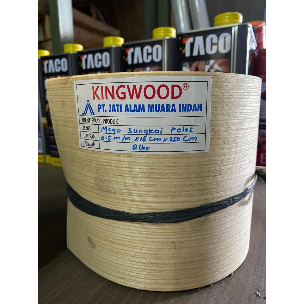 (HARGA PER ROL, ISI 8 LEMBAR) Vinir Venner Veneer Kayu MEGA SUNGKAI POLOS Tebal 0.5mm Pelapis Mebel 