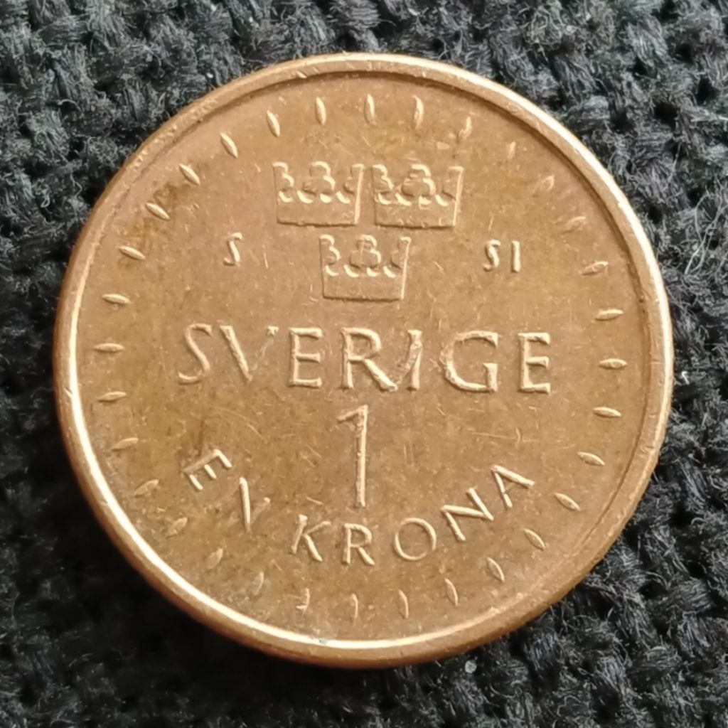 Koin Swedia 1 Krona tahun 2016