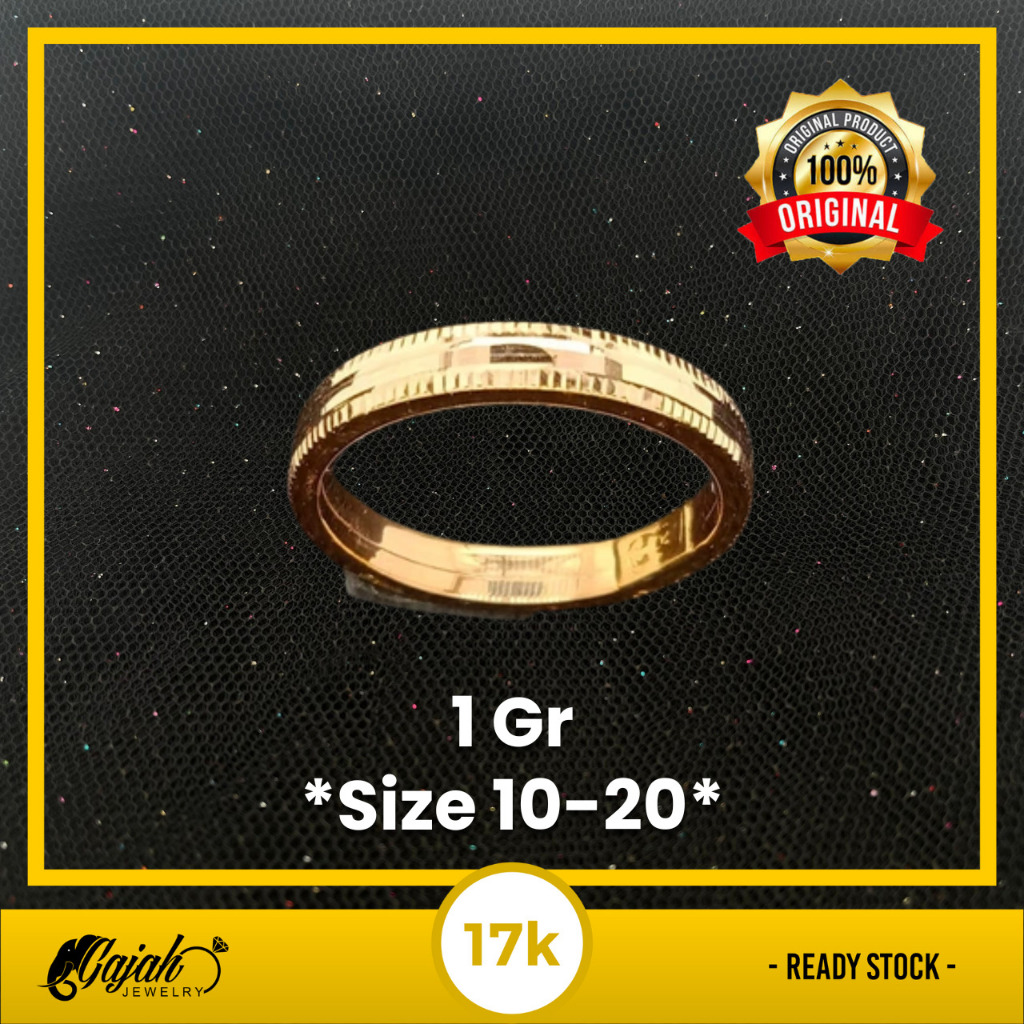 Cincin emas 17K - Toko Emas Gajah - 1 Gram 1882