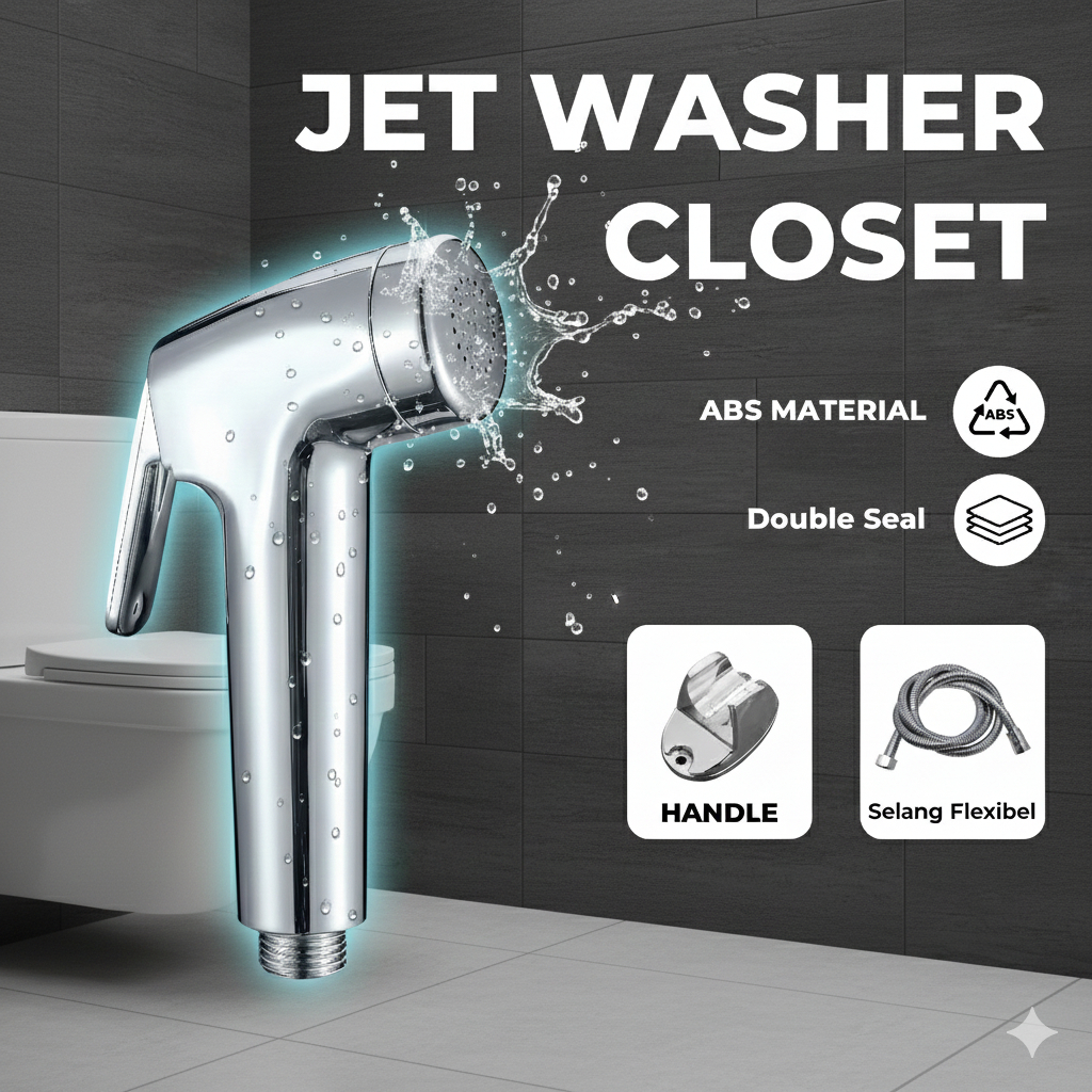 Jet Shower Closet Bidet Toilet Duduk Shower Jet Closet Satu Set Dengan Selang 3 In 1