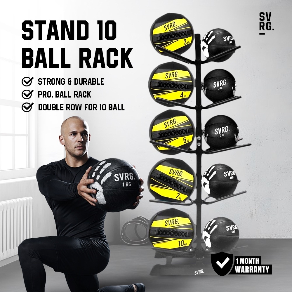 SVRG Stand 10 Ball Rack - Wall Ball Rack - Medicine Ball Rack
