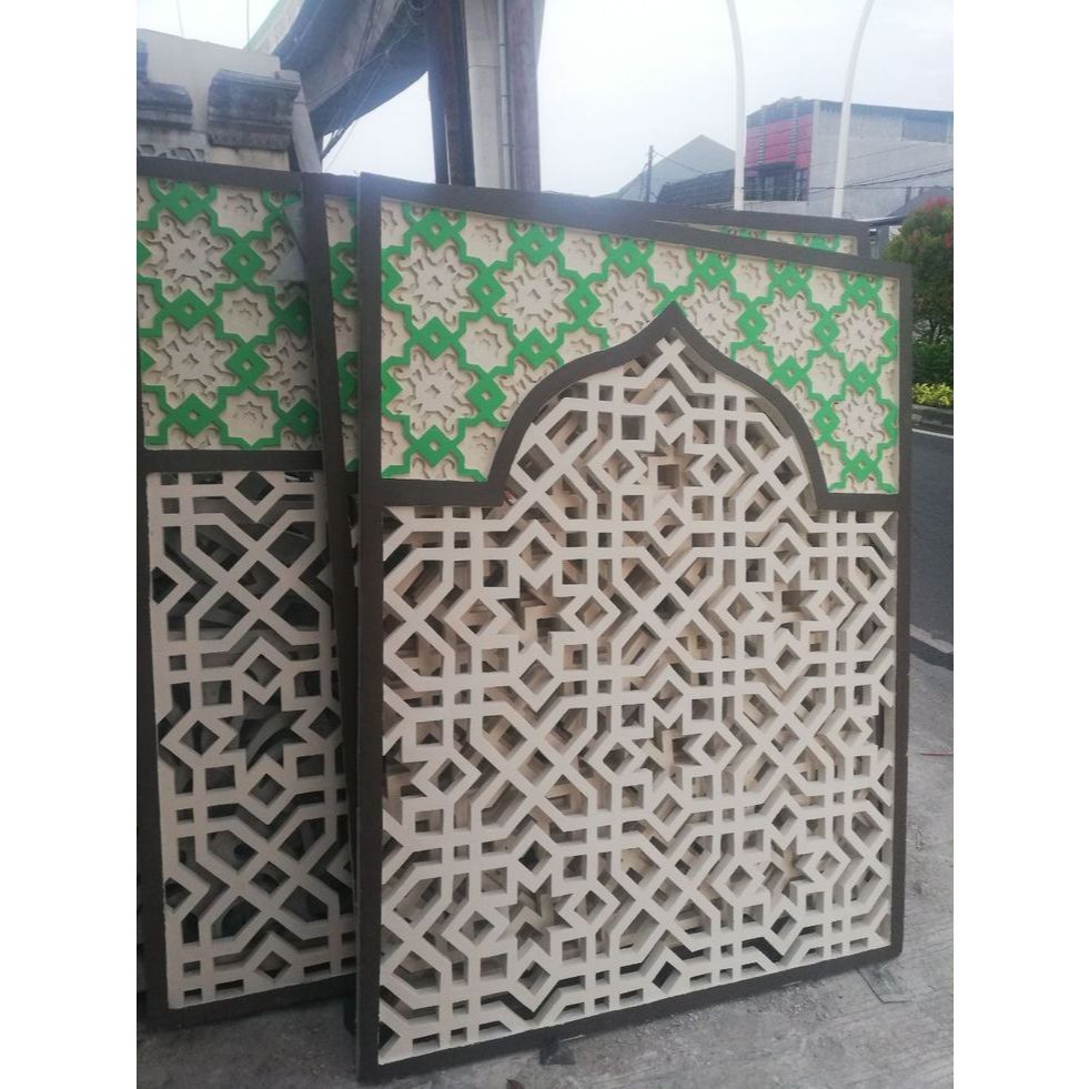 GRC krawangan ada juga ornamen grc lisplang PVC ACP kubah menara lis profile solusi fasad masjid ele