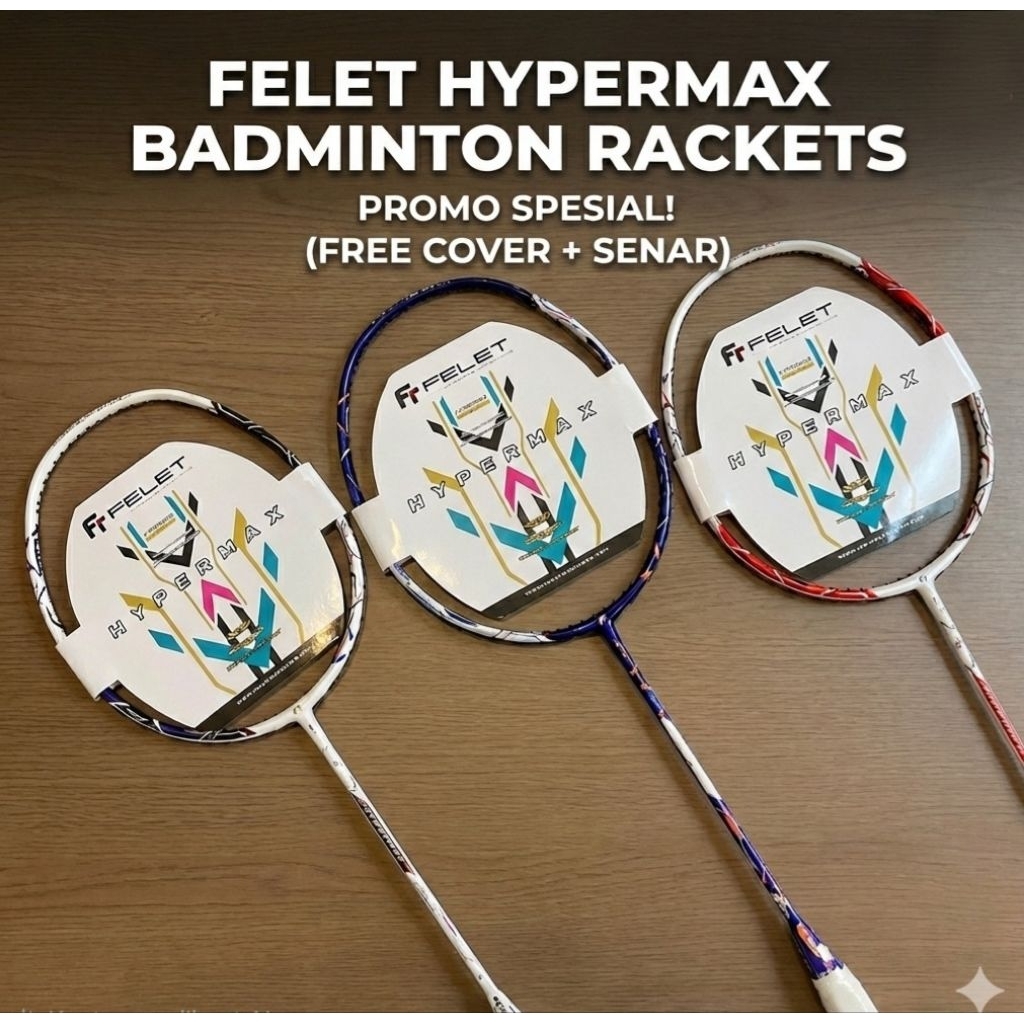 Raket Badminton FELET HYPERMAX (Free Cover + Senar)