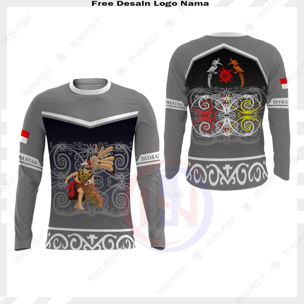 Kaos Jersey Dayak Kalimantan / Jersey Baju Nunukan Borneo / Kaos Pria Batik Dayak Printing