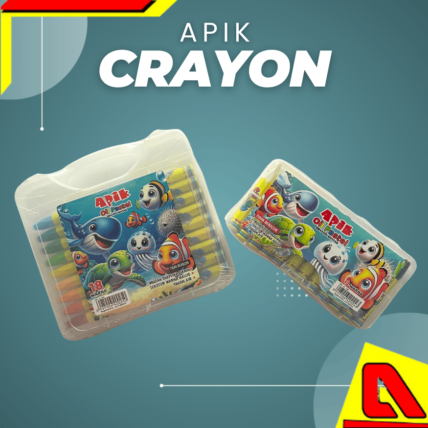 CRAYON APIK 12,24 WARNA - CRAYON Warna OIL PASTEL APIK
