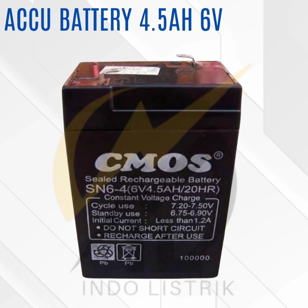 Aki Cmos 4.5Ah 6v / Accu Battery Cmos 4.5Ah 6v Battery emergency Cmos 4.5Ah 6v