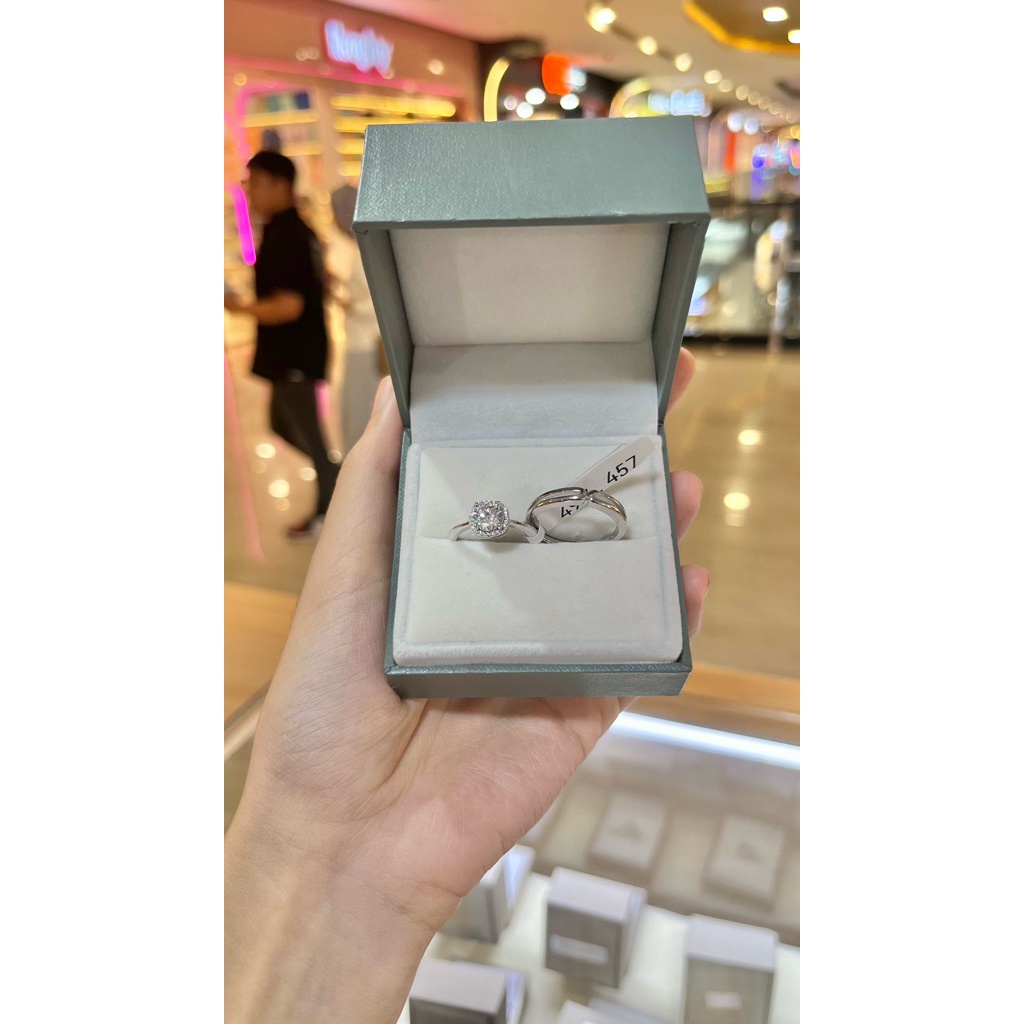 cincin couple permata moissanite mewah