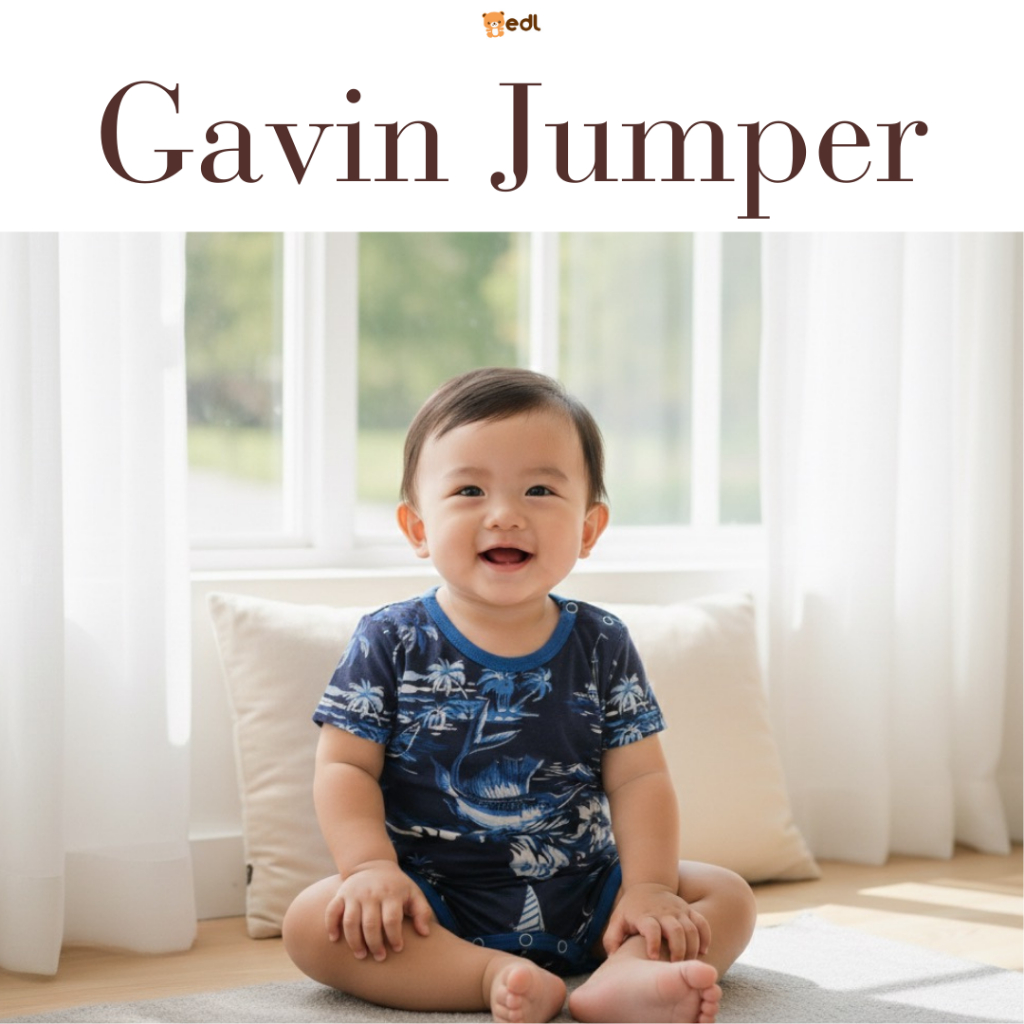 EDL Baby - Jumper Romper Katun Bayi Laki-laki Perempuan usia 0-12 bulan / Gavin Jumper
