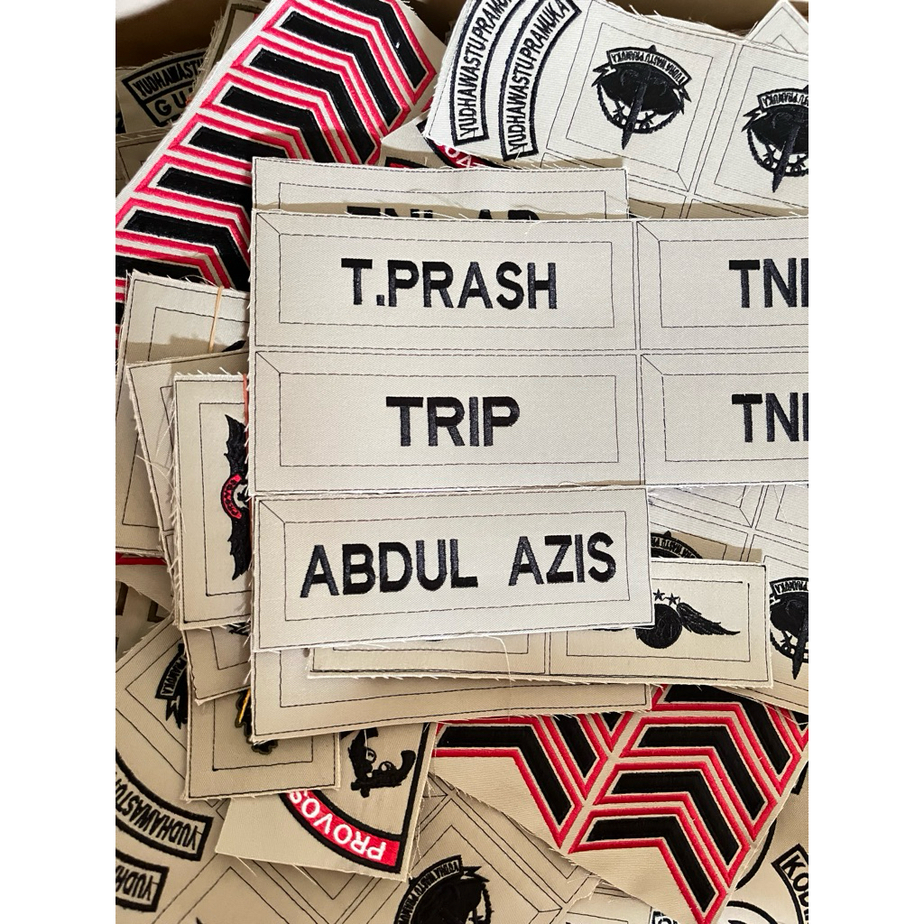 Papan nama PDL, name tag PDL TNI AD