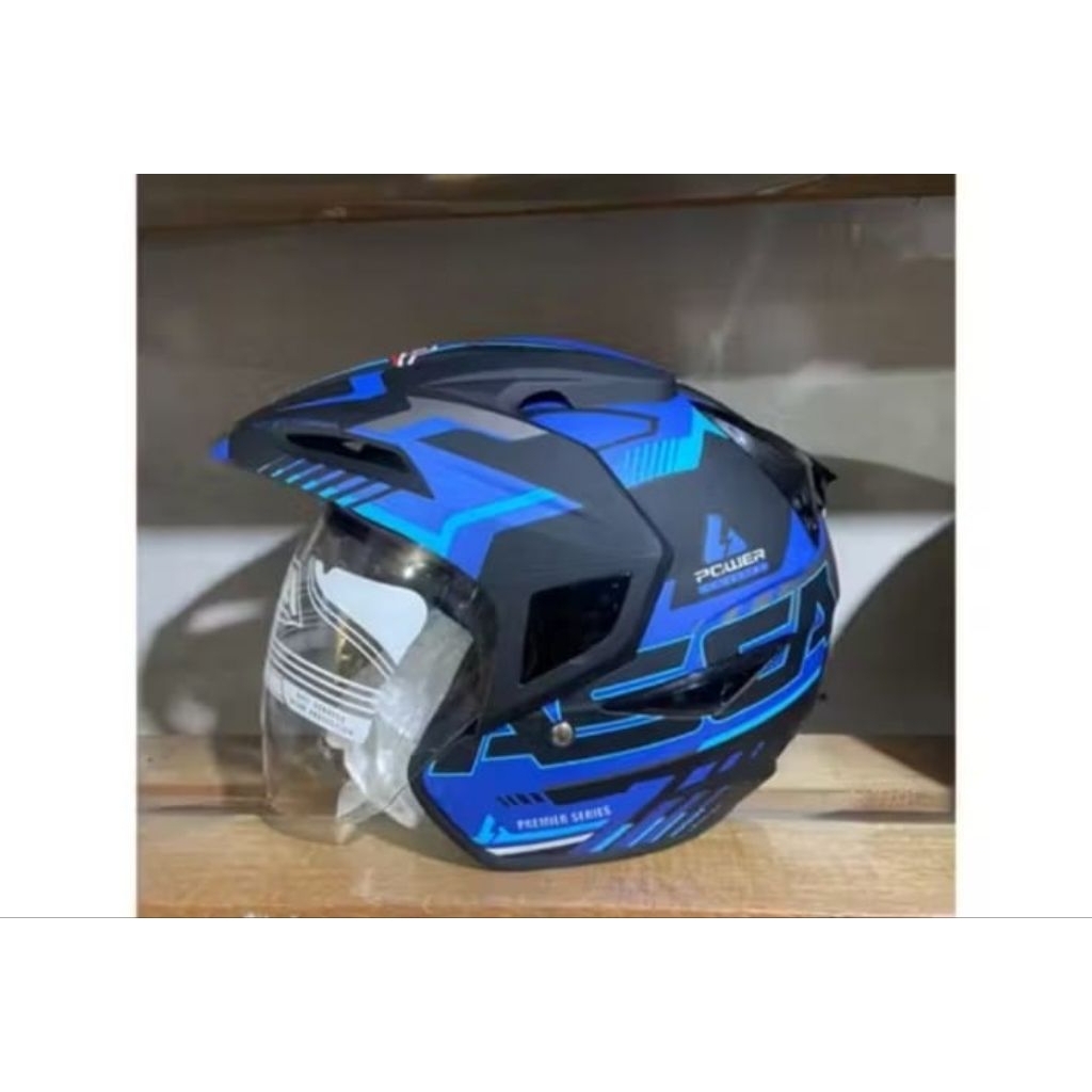 HELM ASCA PREMIER POWER DOUBLE VISOR FULL WARNA ORIGINAL