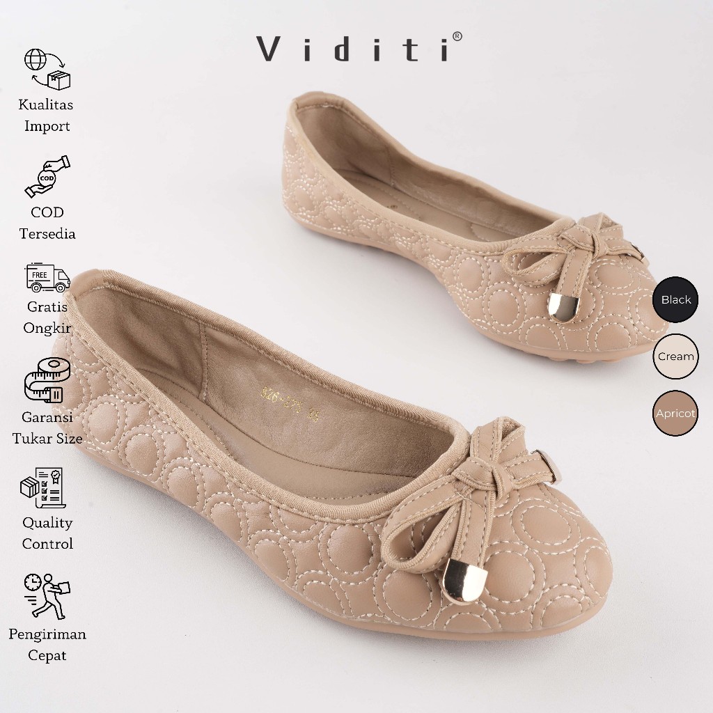 Viditi Stela Flat Shoes | Sepatu Import Wanita | Kerja | Kuliah | Kantor | Lepes