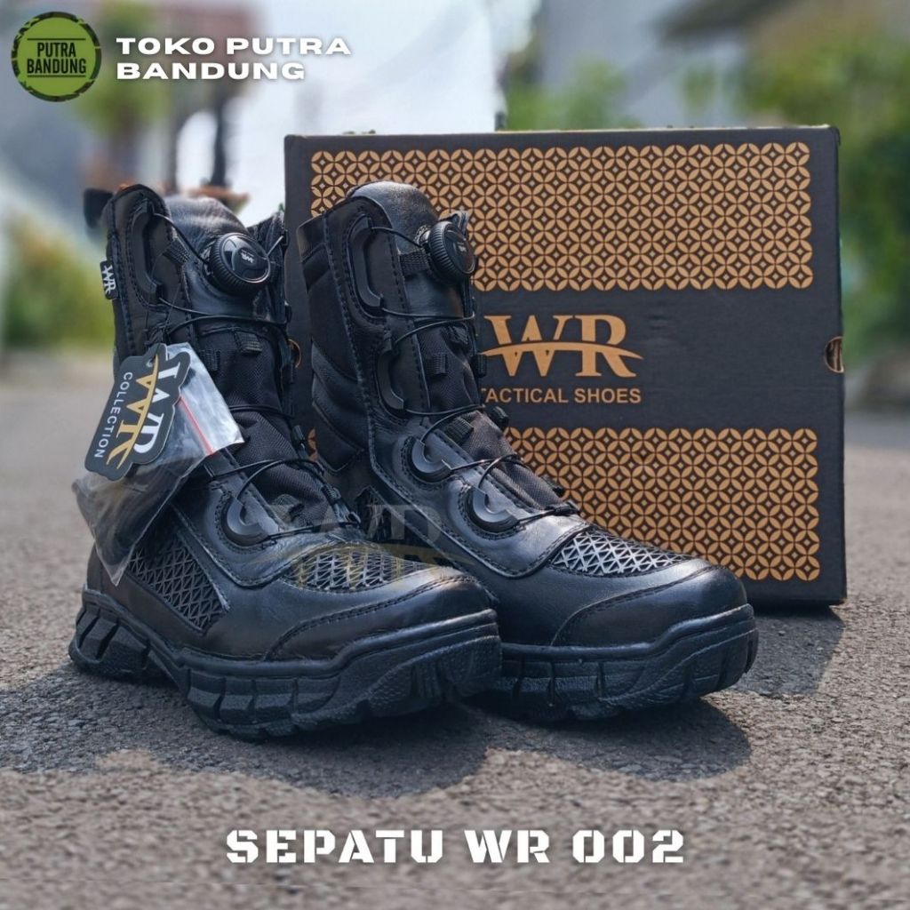Sepatu WR Tactical WR 002 / Sepatu PDL model tali putar WR tactical boots Libra / WR Sepatu PDL Brim