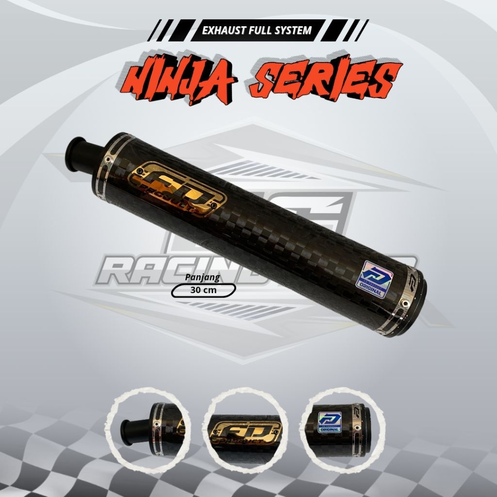 25 RACING SHOP- Silencer knalpot Ninja R RR SS karbon Carbon SPREAD TOW glossy FD Racing product Pre