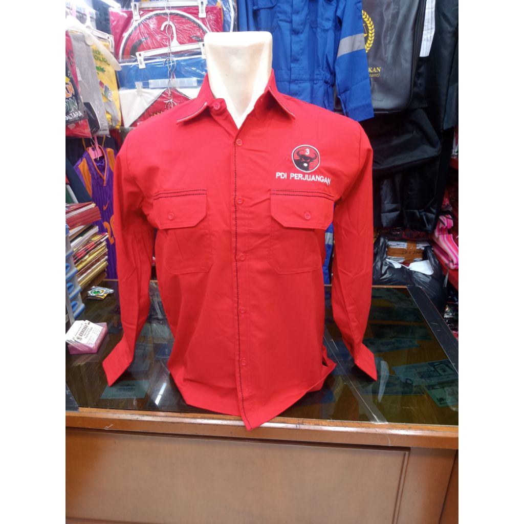 KEMEJA PDI PERJUANGAN LENGAN PANJANG PREMIUM