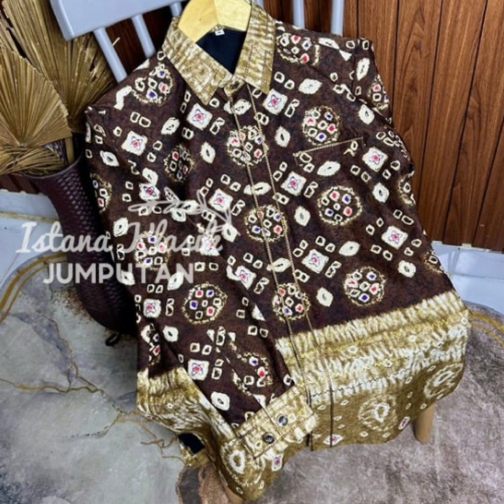 KEMEJA SMOCK PRIA JUMPUTAN PALEMBANG BY ISTANA KLASIK JUMPUTAN